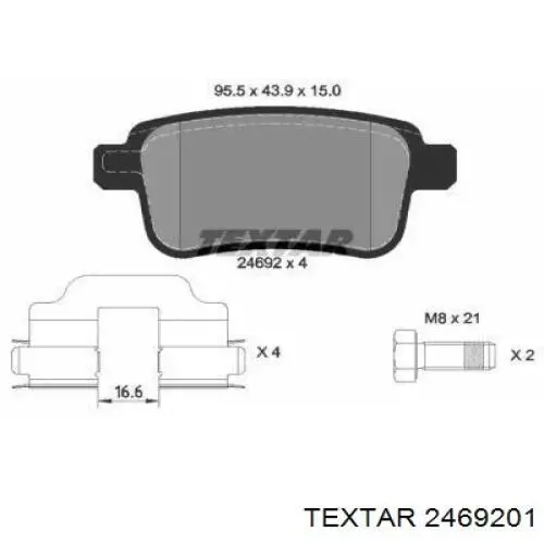 2469201 Textar pastillas de freno traseras