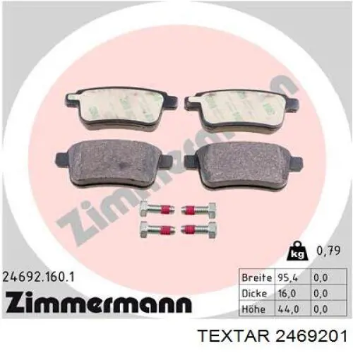 Pastillas traseras de freno Textar 2469201 precio, desde 19,65 EUR