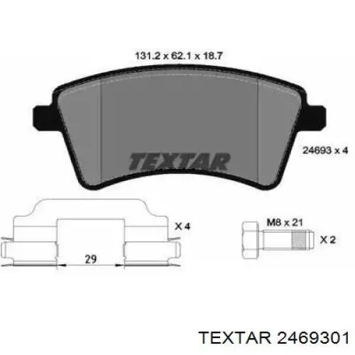 Pastillas de freno 2469301 Textar