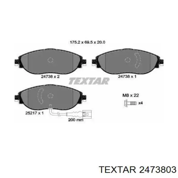 Pastillas freno delanteras Textar 2473803 precio, desde 36,35 EUR