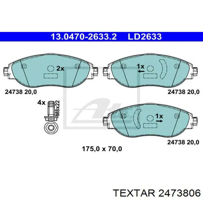 2473806 Textar pastillas de freno delanteras