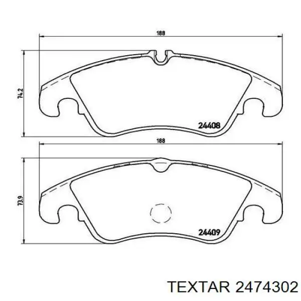 2474302 Textar pastillas de freno delanteras