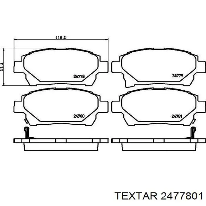 2477801 Textar pastillas de freno delanteras