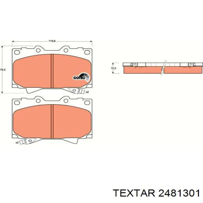 2481301 Textar pastillas de freno delanteras