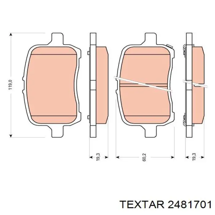 2481701 Textar pastillas de freno delanteras