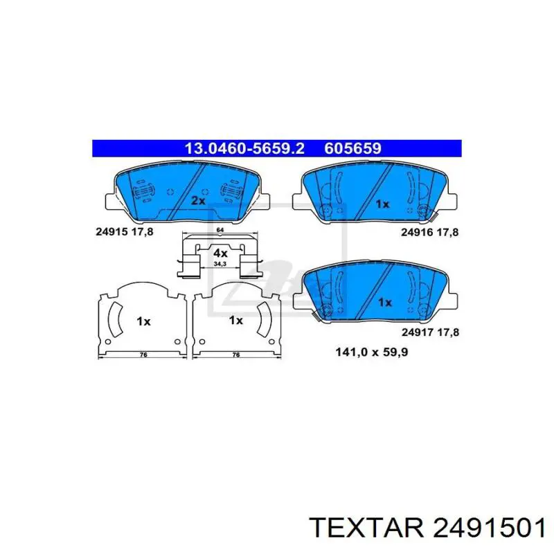 Comprar 2491501 Textar Pastillas delanteras de freno
