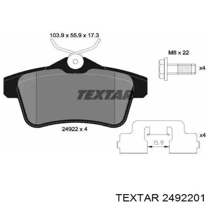 Comprar 2492201 Textar Pastillas de freno traseras
