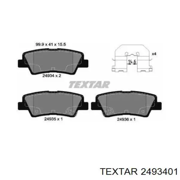 Pastillas traseras de freno Textar 2493401 precio, desde 20,75 EUR
