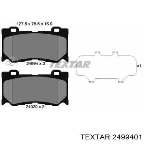 Pastillas de freno 2499401 Textar
