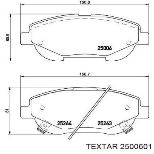 2500601 Textar pastillas de freno delanteras