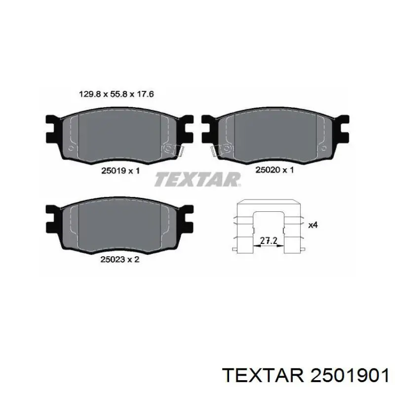 2501901 Textar pastillas de freno delanteras