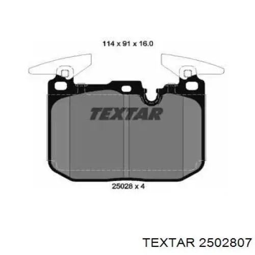 2502807 Textar Pastillas delanteras
