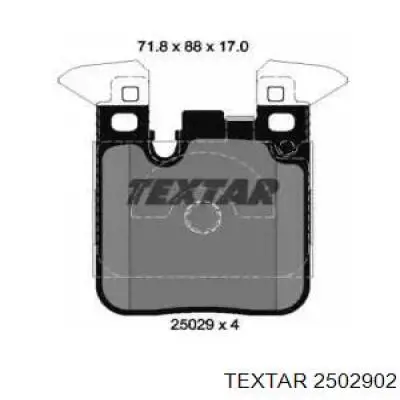 2502902 Textar pastillas de freno traseras