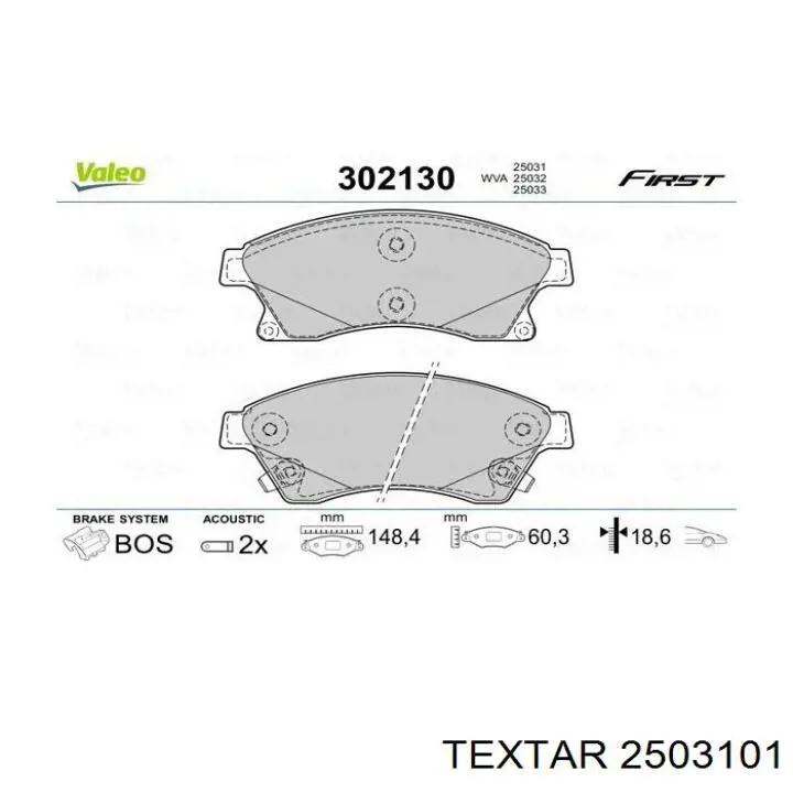 Pastillas freno delanteras Textar 2503101 precio, desde 29,98 EUR