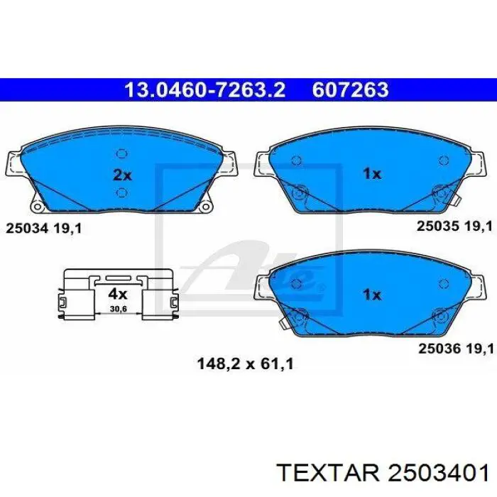 Pastillas freno delanteras Textar 2503401 precio, desde 30,36 EUR