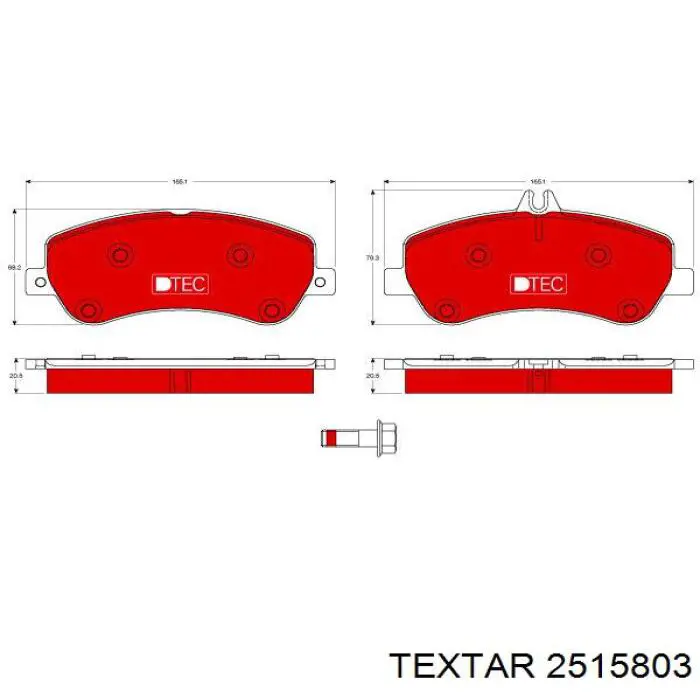 2515803 Textar pastillas de freno delanteras