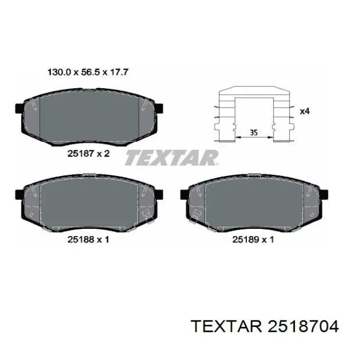 2518704 Textar pastillas de freno delanteras