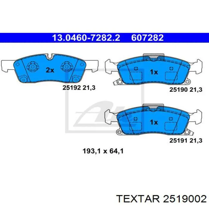 2519002 Textar pastillas de freno delanteras