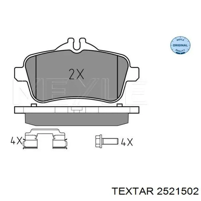 Pastillas de freno traseras 2521502 Textar