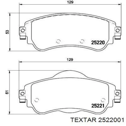 2522001 Textar pastillas de freno delanteras