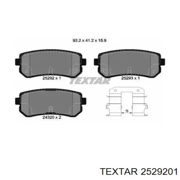 Pastillas de freno traseras 2529201 Textar