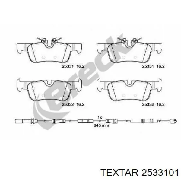 Pastillas traseras de freno Textar 2533101 precio, desde 25,12 EUR