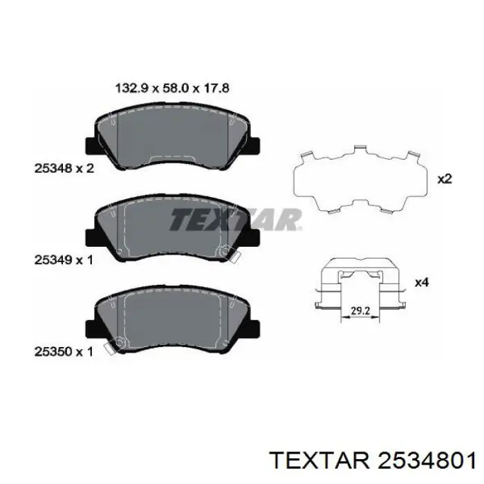 2534801 Textar pastillas de freno delanteras