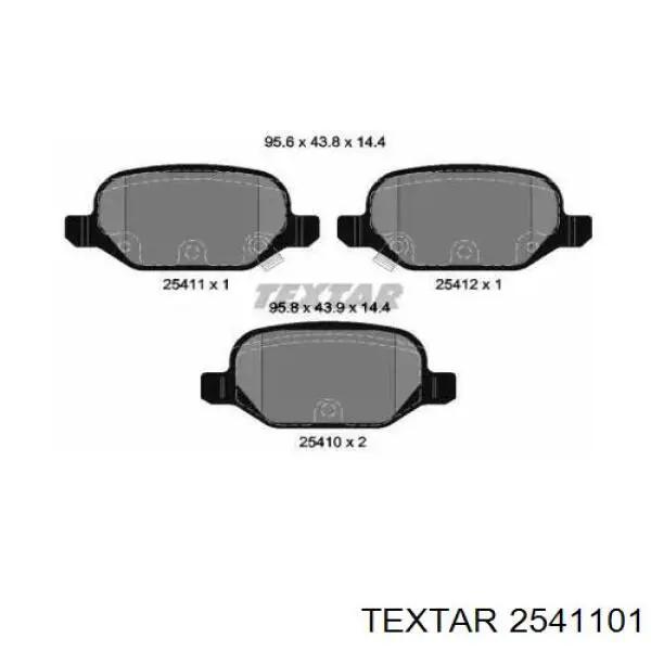 2541101 Textar pastillas de freno traseras