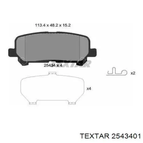 Pastillas traseras de freno Textar 2543401 precio, desde 42,08 EUR