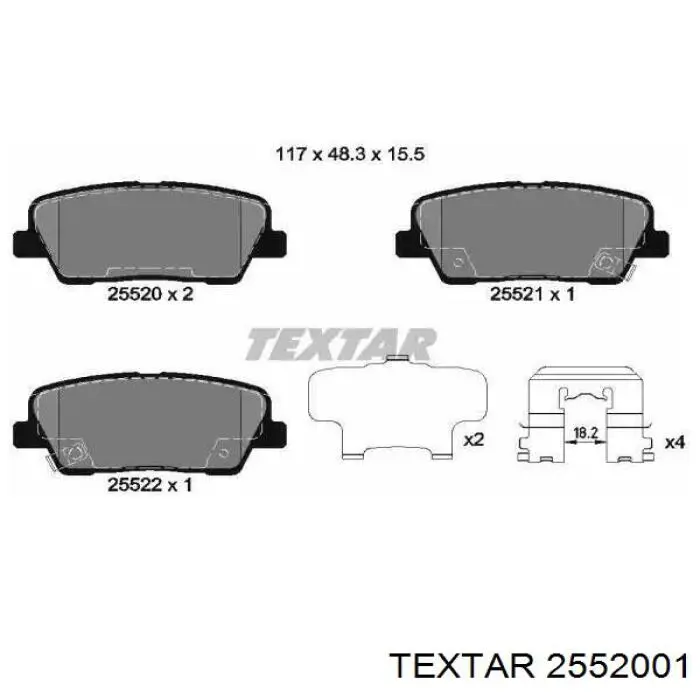 Comprar 2552001 Textar Pastillas de freno traseras