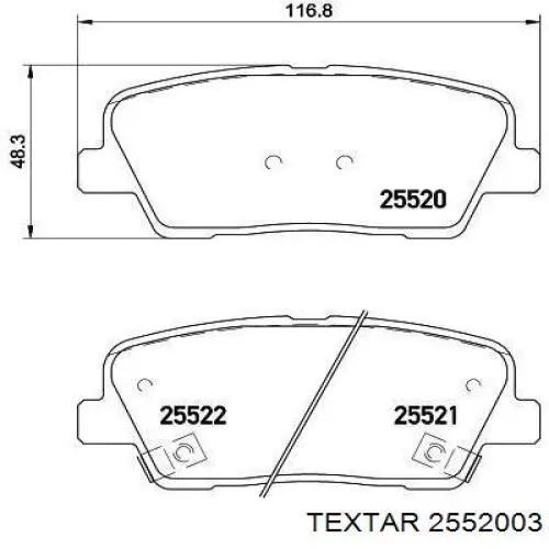 2552003 Textar Pastillas freno traseras