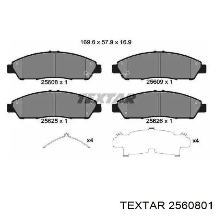 Comprar 2560801 Textar Pastillas delanteras de freno
