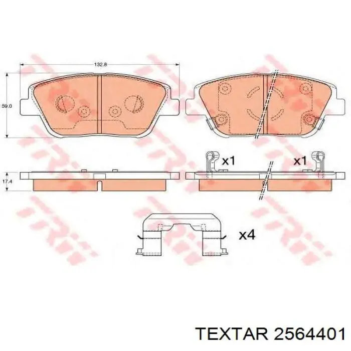 Pastillas freno delanteras Textar 2564401 precio, desde 30,72 EUR