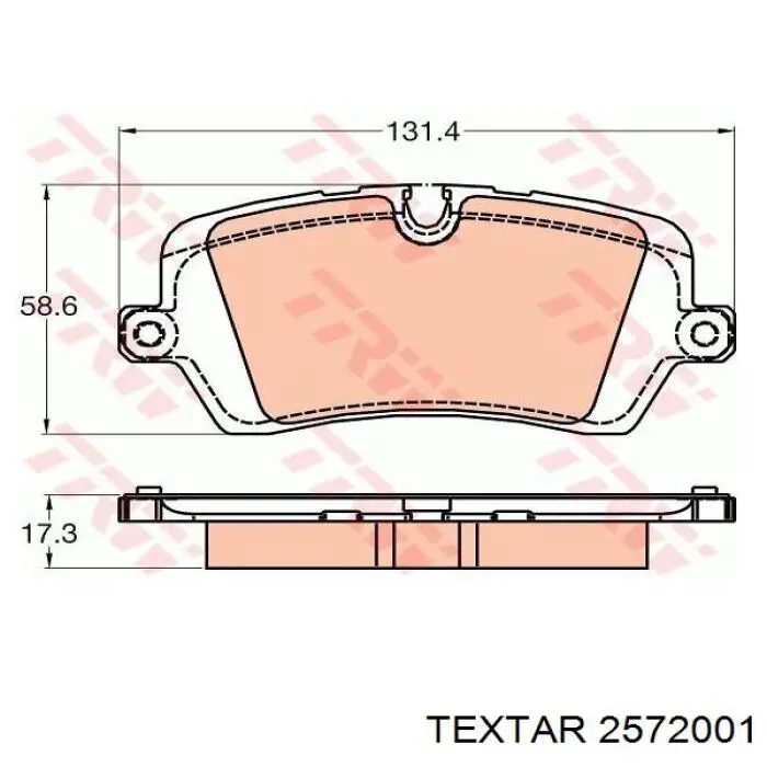 2572001 Textar pastillas de freno traseras