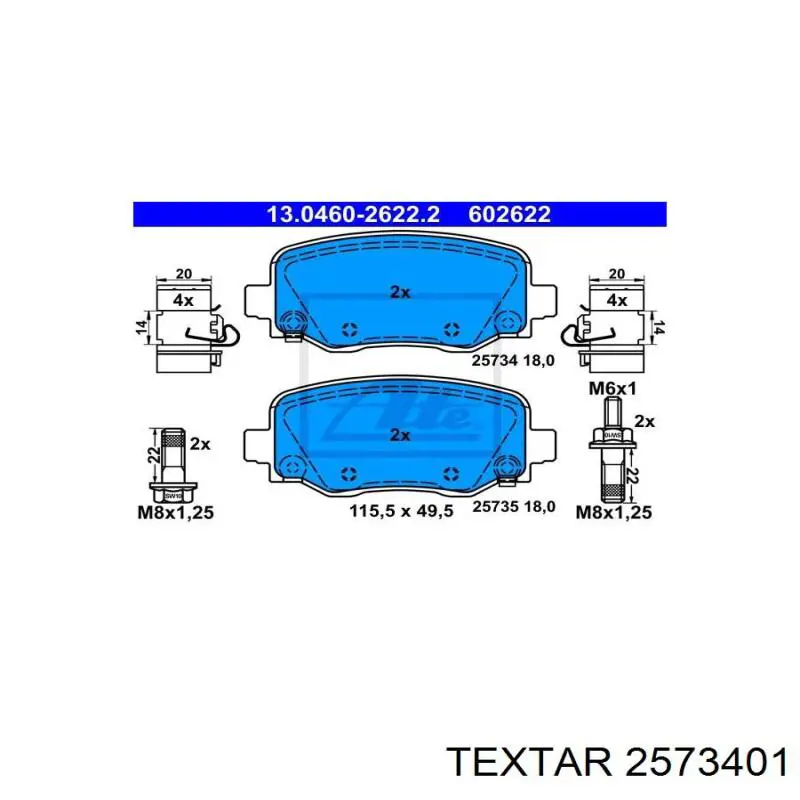 Comprar 2573401 Textar Pastillas de freno traseras