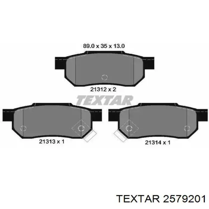2579201 Textar Pastillas delanteras