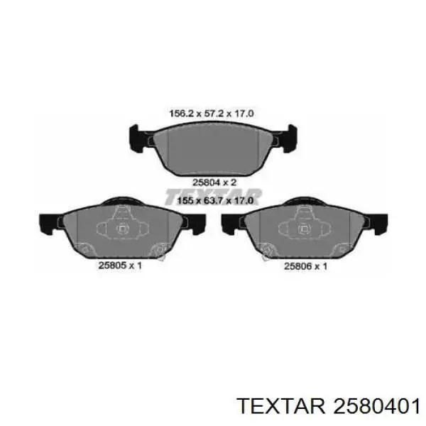 Pastillas freno delanteras Textar 2580401 precio, desde 33,50 EUR