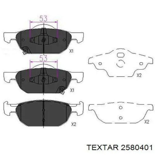 2580401 Textar pastillas de freno delanteras