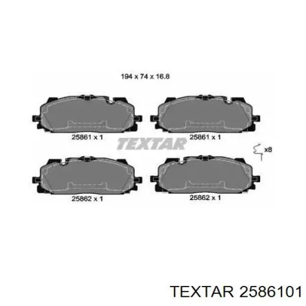 Pastillas de freno delanteras Textar 2586101