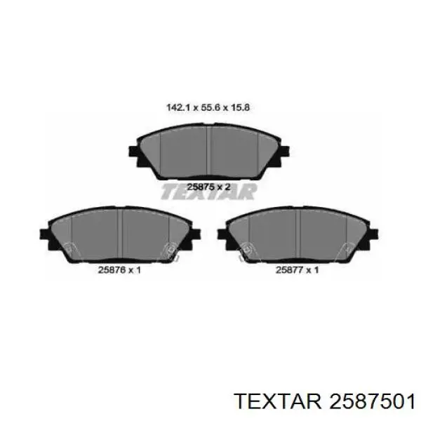 2587501 Textar Pastillas delanteras