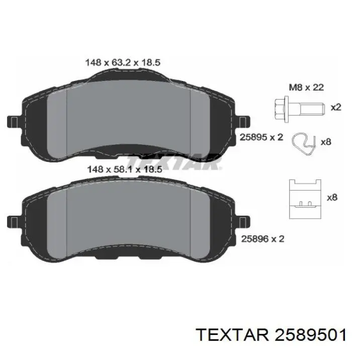 2589501 Textar pastillas de freno delanteras