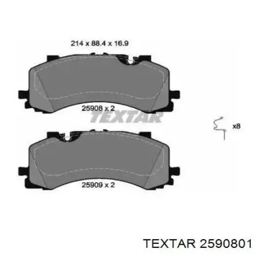 Pastillas freno delanteras Textar 2590801 precio, desde 108,69 EUR