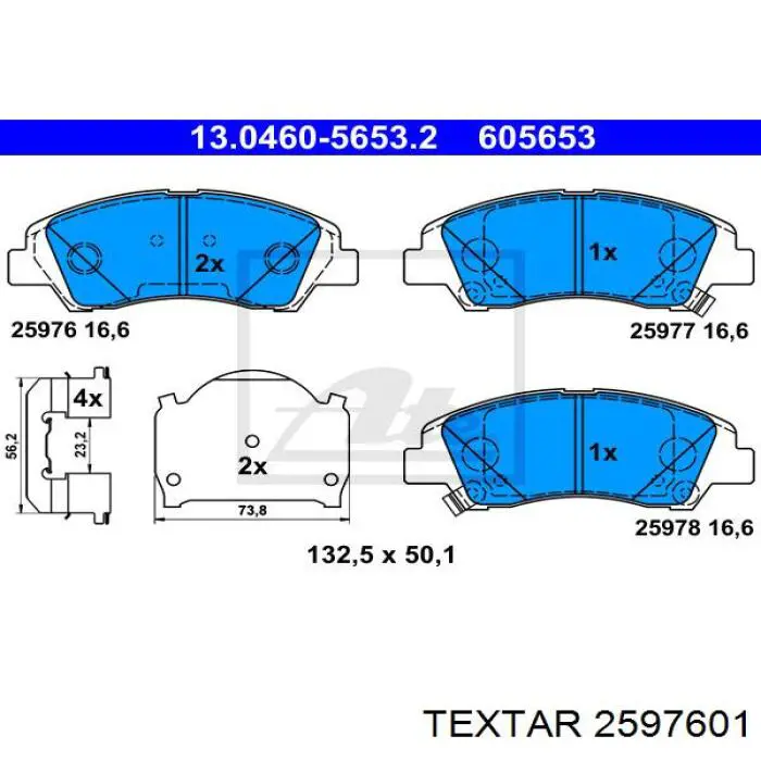 2597601 Textar pastillas de freno delanteras