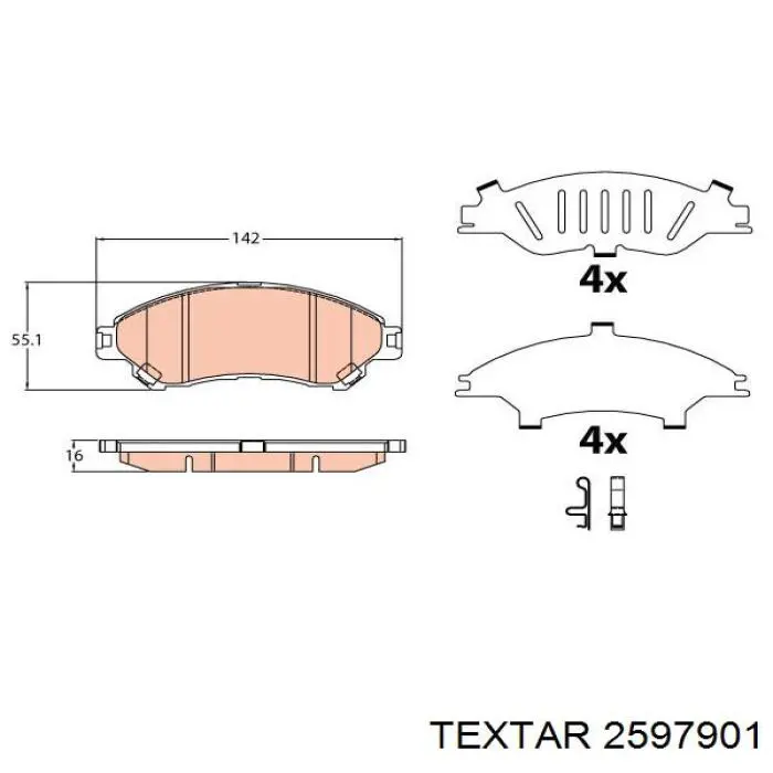 Comprar 2597901 Textar Pastillas delanteras de freno