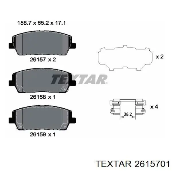 2615701 Textar pastillas de freno delanteras