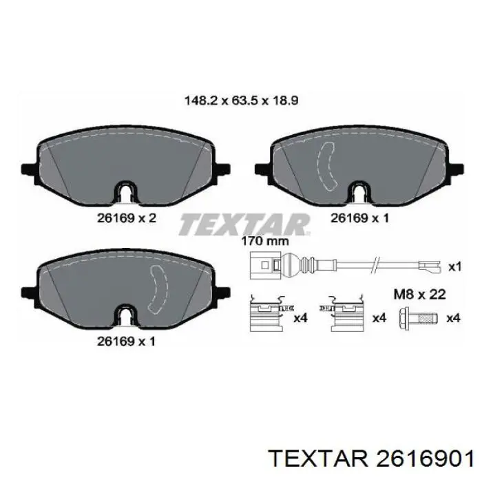 2616901 Textar pastillas de freno delanteras