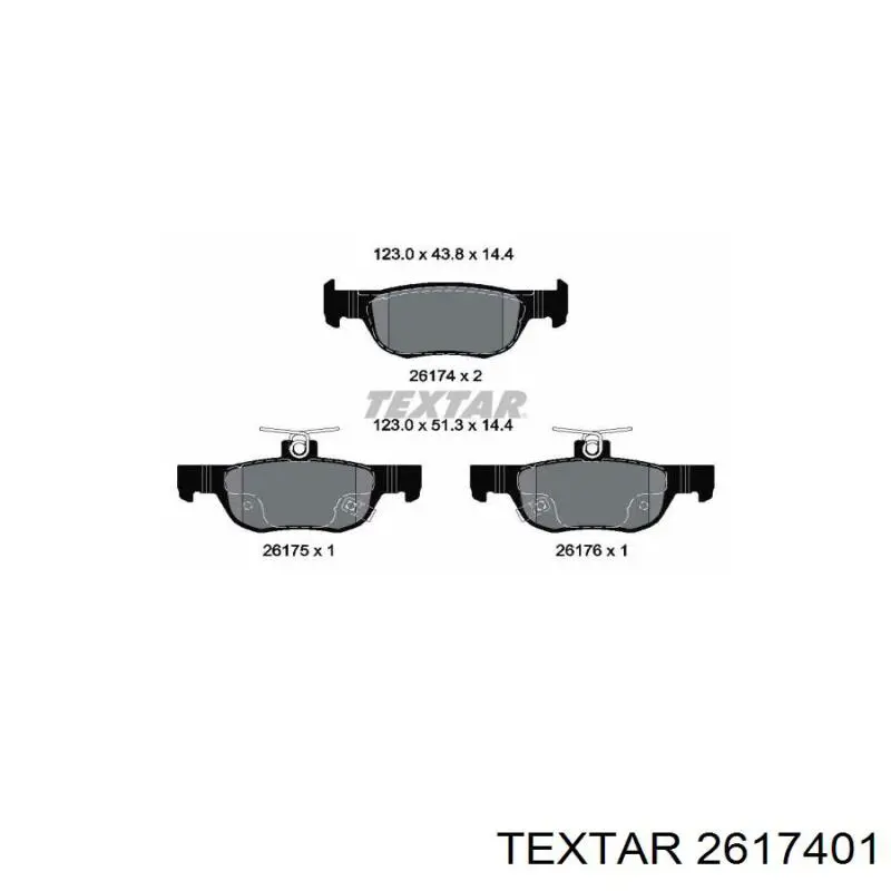 Pastillas traseras de freno Textar 2617401 precio, desde 63,28 EUR