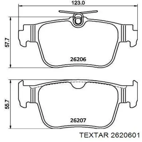 2620601 Textar Pastillas freno traseras