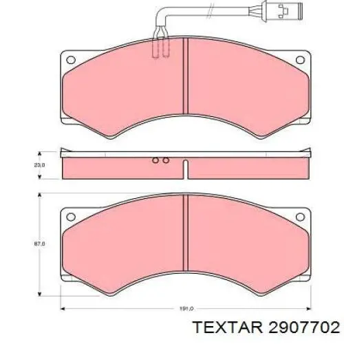 2907702 Textar pastillas de freno delanteras