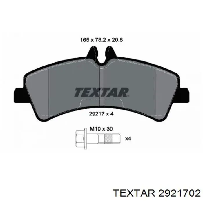 2921702 Textar pastillas de freno traseras